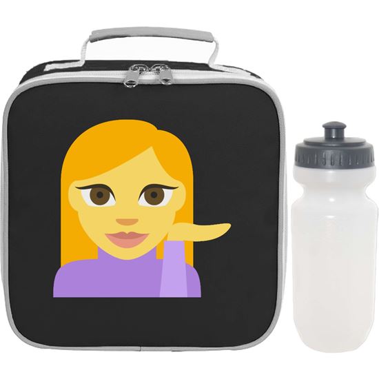 Emoji Information Desk Person Lunch Bag Bottle Set Available In