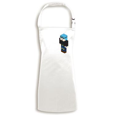 Picture of Dantdm Dan The Diamond Minecart Blue Hair Player Skin 3D Standing Left Pose And White Text Child Apron