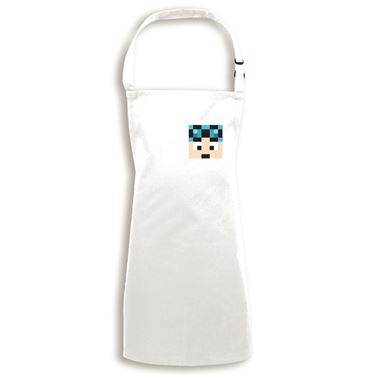 Picture of Dantdm Dan The Diamond Minecart Blue Hair Player Skin Face And White Text Child Apron
