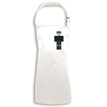 Picture of Dantdm Dan The Diamond Minecart Blue Hair Player Skin Standing Pose And White Text Child Apron