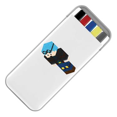 Picture of Dantdm Dan The Diamond Minecart Blue Hair Player Skin 3D Standing Left Pose Stationery Set