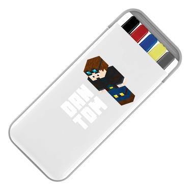 Picture of Dantdm Dan The Diamond Minecart Player Skin 3D Standing Left Pose And White Text Stationery Set