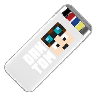 Picture of Dantdm Dan The Diamond Minecart Player Skin Face And White Text Stationery Set