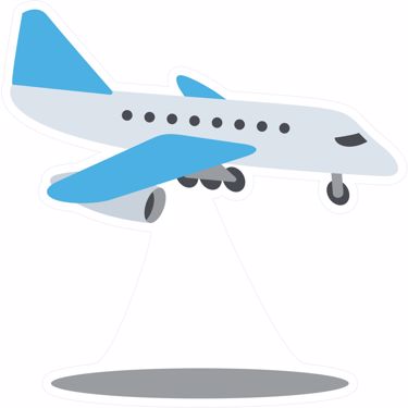 Picture of Emoji Airplane Arriving Wall Sticker