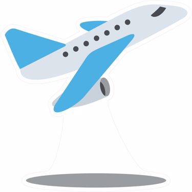 Picture of Emoji Airplane Departure Wall Sticker