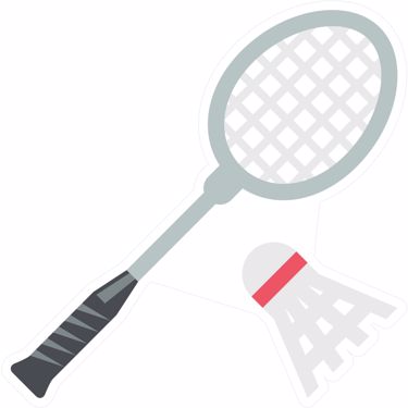 Picture of Emoji Badminton Racquet And Shuttlecock Wall Sticker