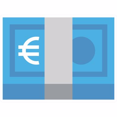 Picture of Emoji Banknote With Euro Sign Wall Sticker