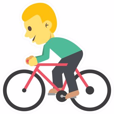 Picture of Emoji Bicyclist Wall Sticker