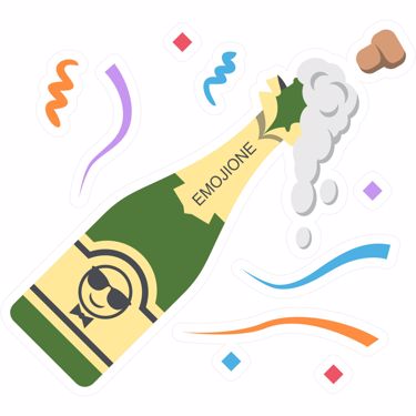 Picture of Emoji Bottle With Popping Cork Wall Sticker