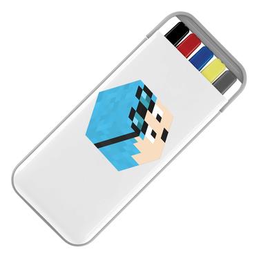 Picture of Dantdm Dan The Diamond Minecart Blue Hair Player Skin 3D Head Right Pose Stationery Set