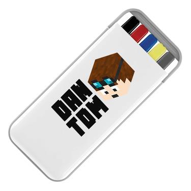 Picture of Dantdm Dan The Diamond Minecart Player Skin 3D Head Left Pose And Black Text Stationery Set