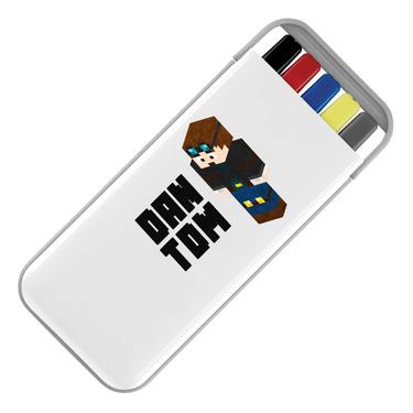 Picture of Dantdm Dan The Diamond Minecart Player Skin 3D Standing Left Pose And Black Text Stationery Set