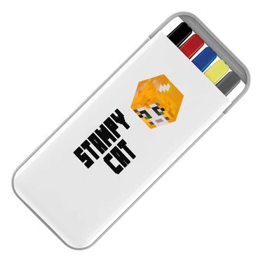Picture of Stampy Cat Player Skin 3D Head Left Pose And Black Text Stationery Set