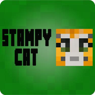 Picture of Stampy Cat Player Skin Face And Black Text Wall Sticker