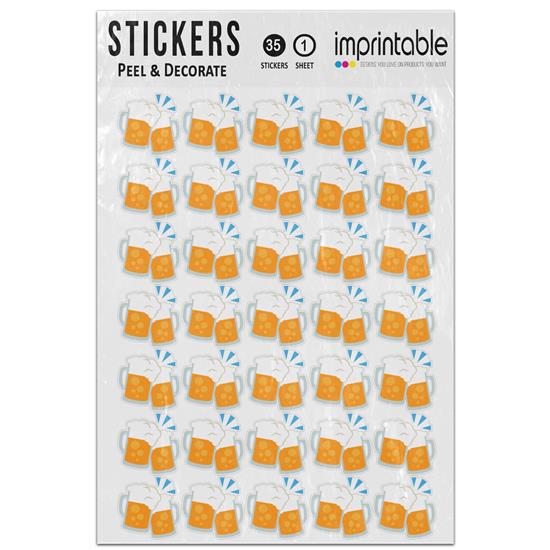 Picture of Emoji Clinking Beer Mugs Sticker Sheet