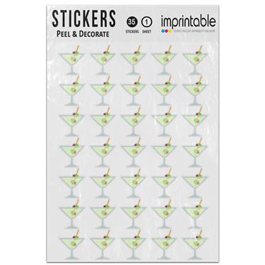 Picture of Emoji Cocktail Glass Sticker Sheet