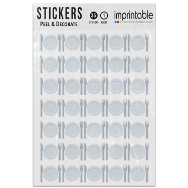 Picture of Emoji Fork And Knife With Plate Sticker Sheet