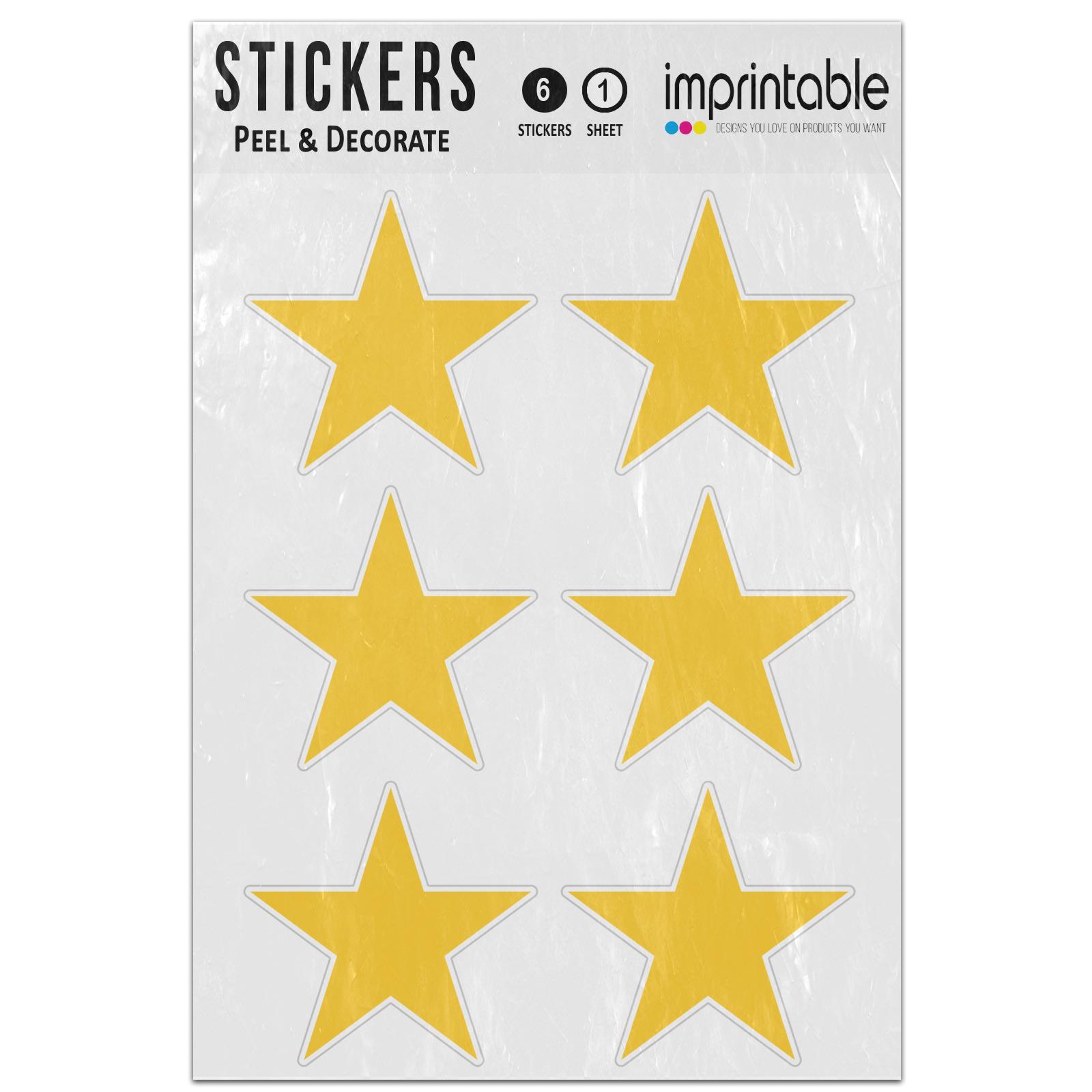 Emoji White Medium Star Sticker Sheet Animals & Nature. Imprintable