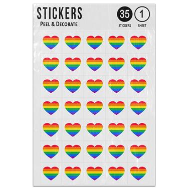 Picture of Multi Coloured Rainbow Heart Sticker Sheet