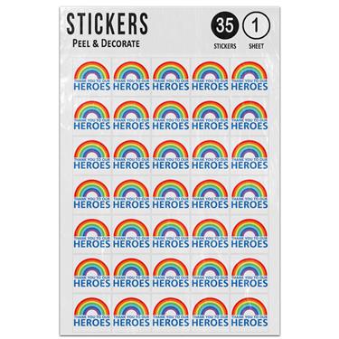 Picture of Thank You To Our Heroes Rainbow Sticker Sheet