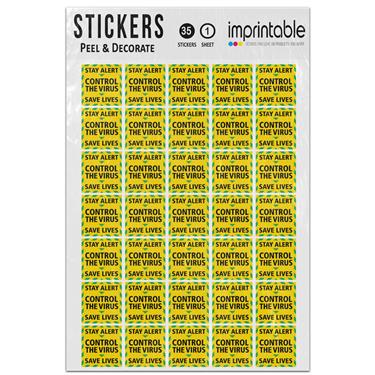 Picture of Stay Alert Control The Virus Save Lives Sticker Sheet
