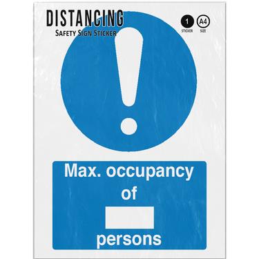 Picture of Max Occupancy Of Number Persons Blue Mandatory Adhesive Vinyl Sign