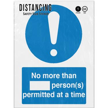 Picture of No More Than Number Persons Permitted At A Time Mandatory Adhesive Vinyl Sign