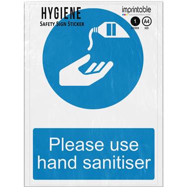 Picture of Please Use Your Sanitiser Blue Mandatory Adhesive Vinyl Sign