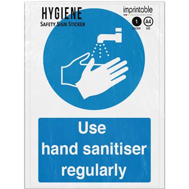 Picture of Use Hand Sanitiser Regularly Blue Mandatory Adhesive Vinyl Sign