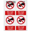 Picture of Do Not Touch Hand Pointing Red No Prohibited Adhesive Vinyl Sign