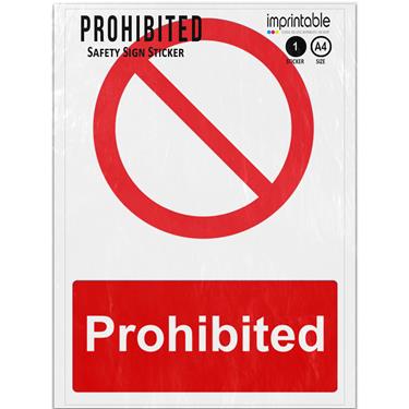 Picture of Red No Prohibited Adhesive Vinyl Sign