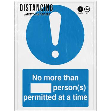 Picture of No More Than Number Persons Permitted At A Time Mandatory Adhesive Vinyl Sign