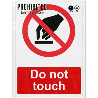 Picture of Do Not Touch Object Red No Prohibited Adhesive Vinyl Sign