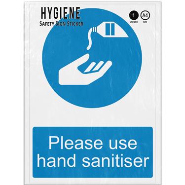 Picture of Please Use Own Hand Sanitiser Blue Mandatory Hands Hygiene Adhesive Vinyl Sign