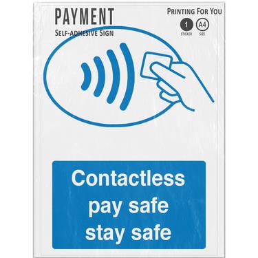 Picture of Contactless Pay Safe Stay Safe Universal Symbol Payment Adhesive Vinyl Sign