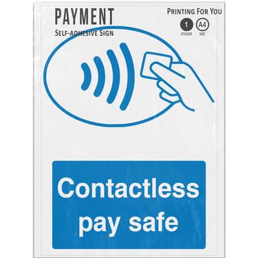 Picture of Contactless Pay Safe Universal Symbol Payment Adhesive Vinyl Sign