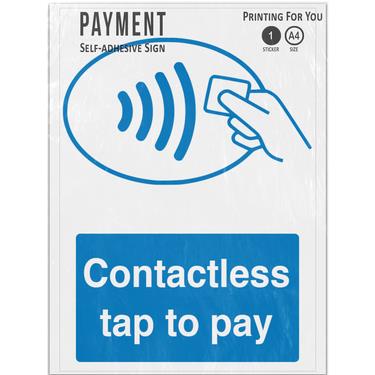 Picture of Contactless Tap To Pay Universal Symbol Safety Payment Sign Sticker