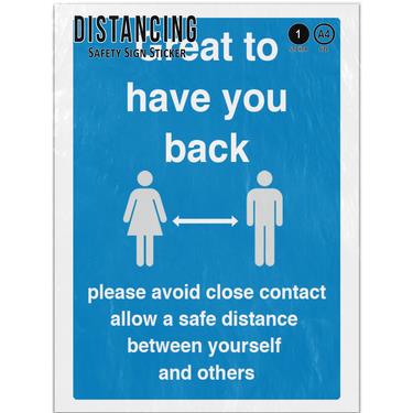 Picture of Great To Have You Back Avoid Close Contact Safe Distance Adhesive Vinyl Sign