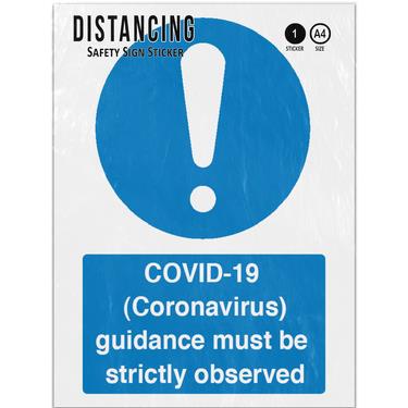 Picture of Virus Guidance Must Be Strictly Observed Blue Mandatory Adhesive Vinyl Sign