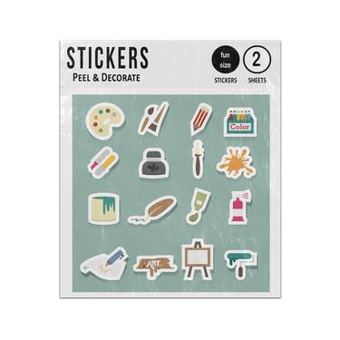 Picture of Art Painting Visual Conceptual 2D Flat Icons Set Sticker Sheets Twin Pack