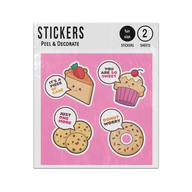Picture of Bakery Cakes Funny Quotes Set Collection Sticker Sheets Twin Pack