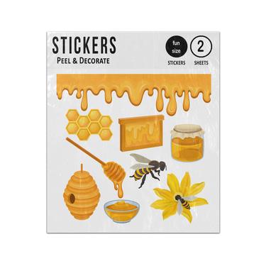 Picture of Bee Flower Honeycomb Hive Sticker Sheets Twin Pack