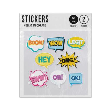 Picture of Boom Wow Legit Hey Omg Eww Ok Oh Speech Bubbles Sticker Sheets Twin Pack