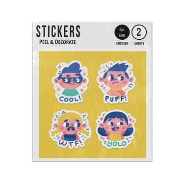 Picture of Boy Girl Kids Cool Puff Wft Yolo Sticker Sheets Twin Pack