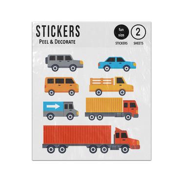 Picture of Car Jeep Van Truck Pickup Lorry Trailer Set Sticker Sheets Twin Pack