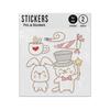 Picture of Cat Wand Rabbit Tea Love Party Happy Drawings Set Sticker Sheets Twin Pack