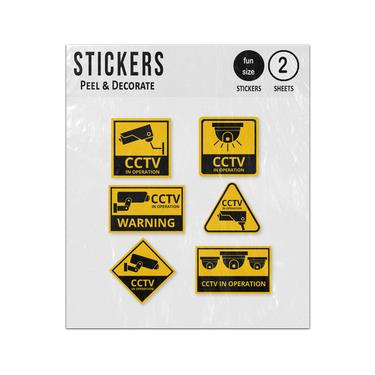 Picture of Cctv Warning In Operation Sign Collection Sticker Sheets Twin Pack