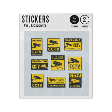 Picture of Cctv Warning Surveillance Signs Collection Sticker Sheets Twin Pack