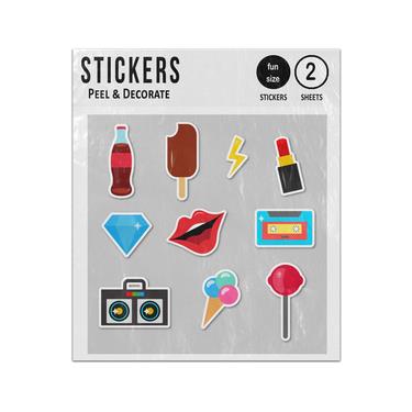 Picture of Cola Lolly Zap Lip Stick Diamond Lolly Comic Set Sticker Sheets Twin Pack