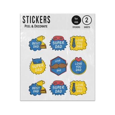 Picture of Collection Hand Drawn Fathers Day Quotes Collection Sticker Sheets Twin Pack